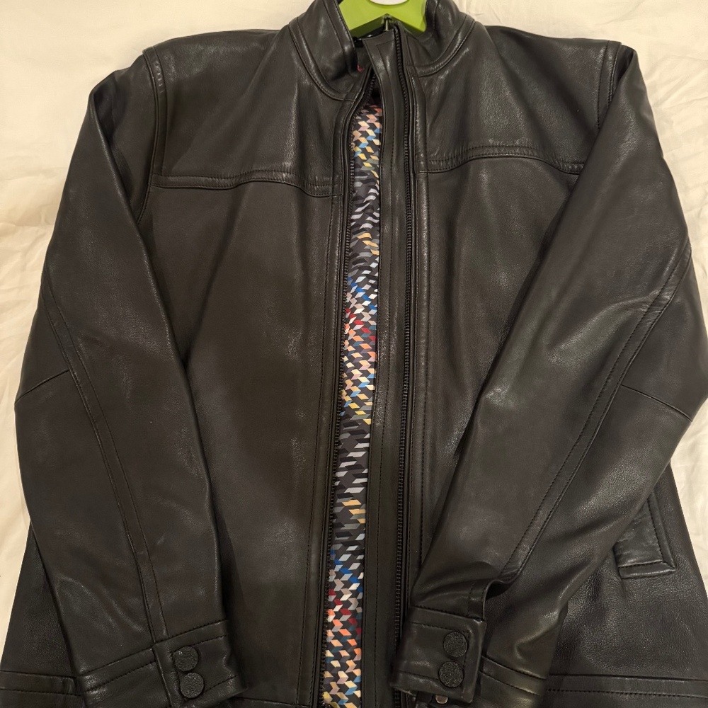 Robert Graham black elegant leather jacket. XL